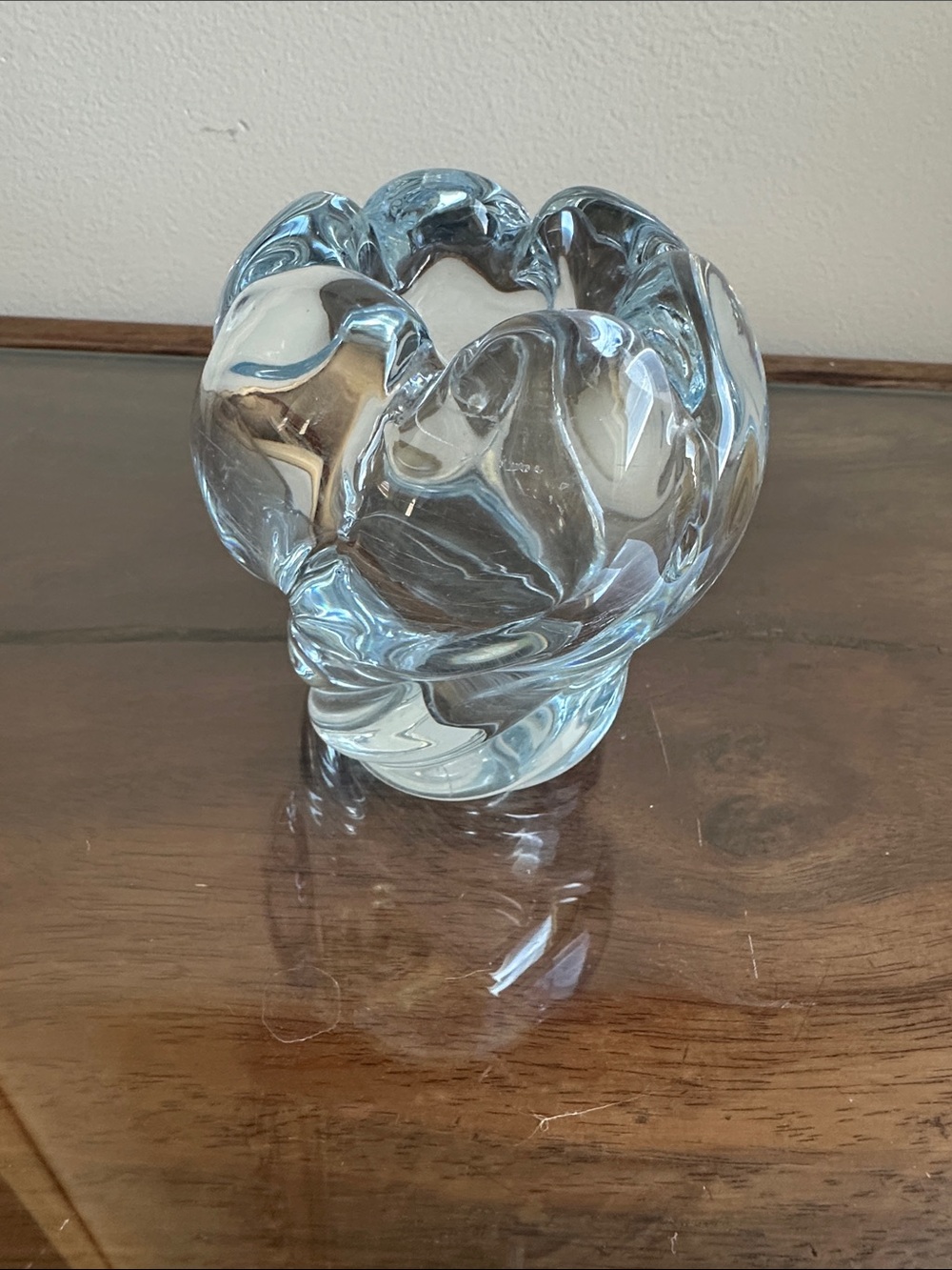 Orrefors Blue Glass Vase - signed Fu 2444/3